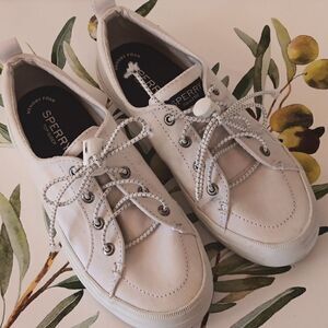 Sperry Top Siders White Canvas Sneakers